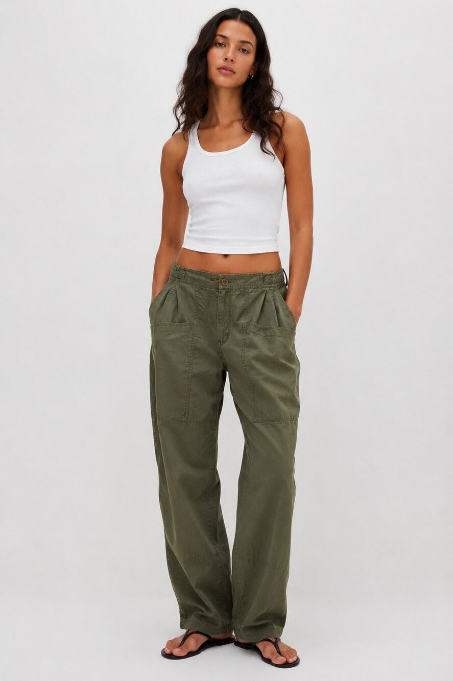 Aritzia Wilfred Free Trooper Utility Cargo Pants Olive Green Size 4